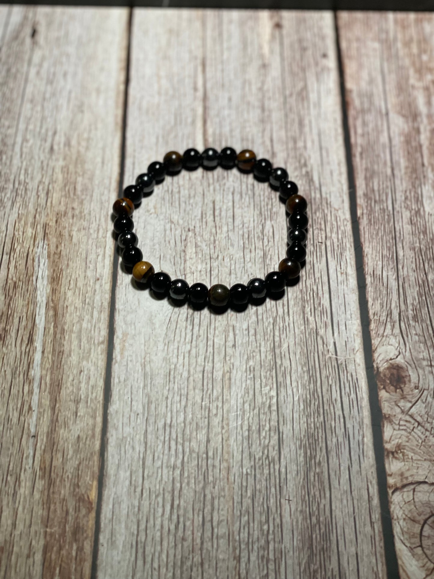 Tigers Eye/Black Obsidian/Hematite Bracelet
