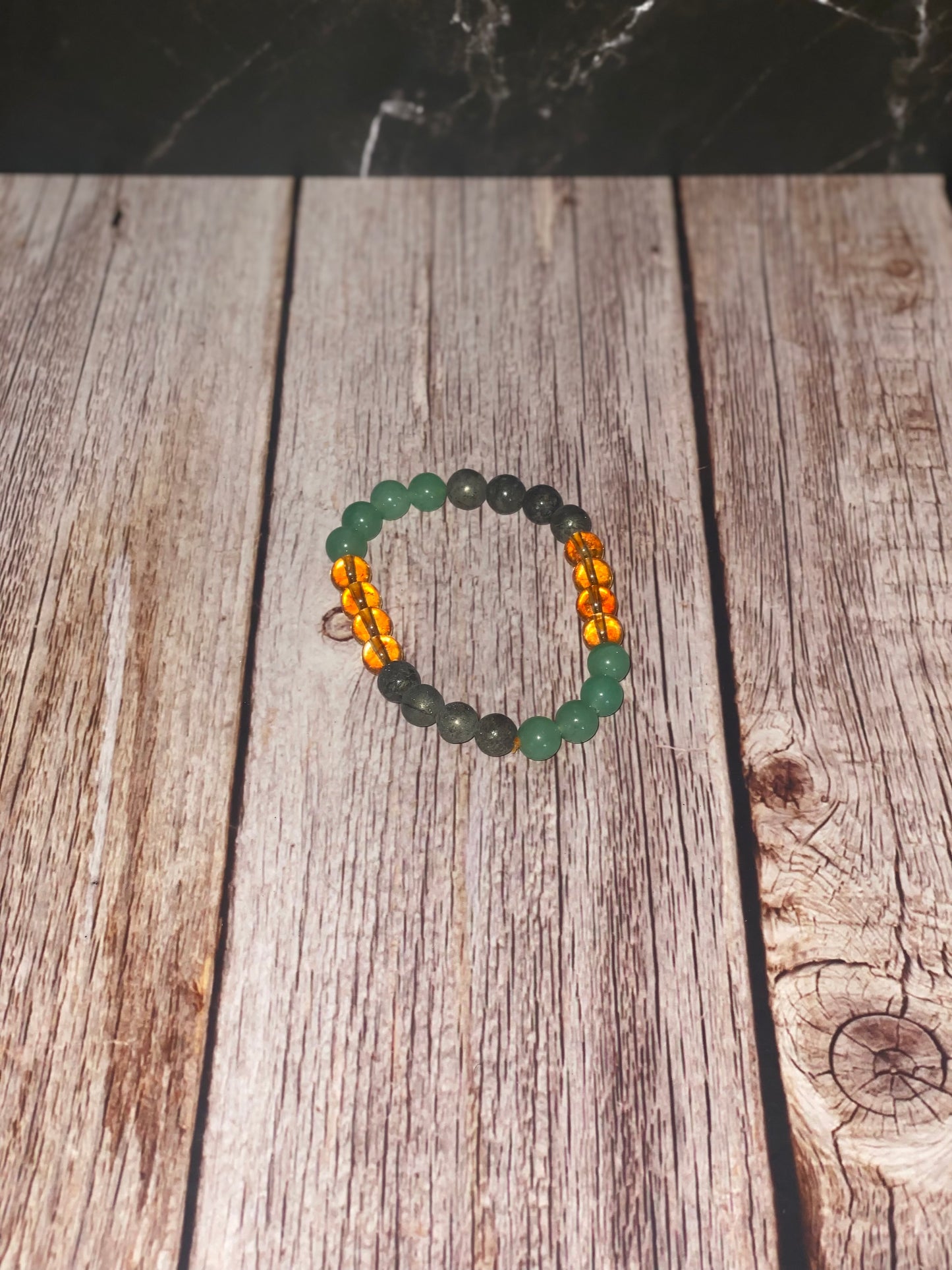 Citrine/Green Aventurine/Pyrite Bracelet