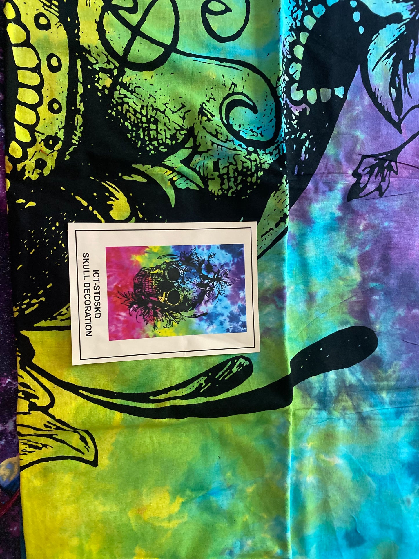 Tye Dye Skull Tapestry
