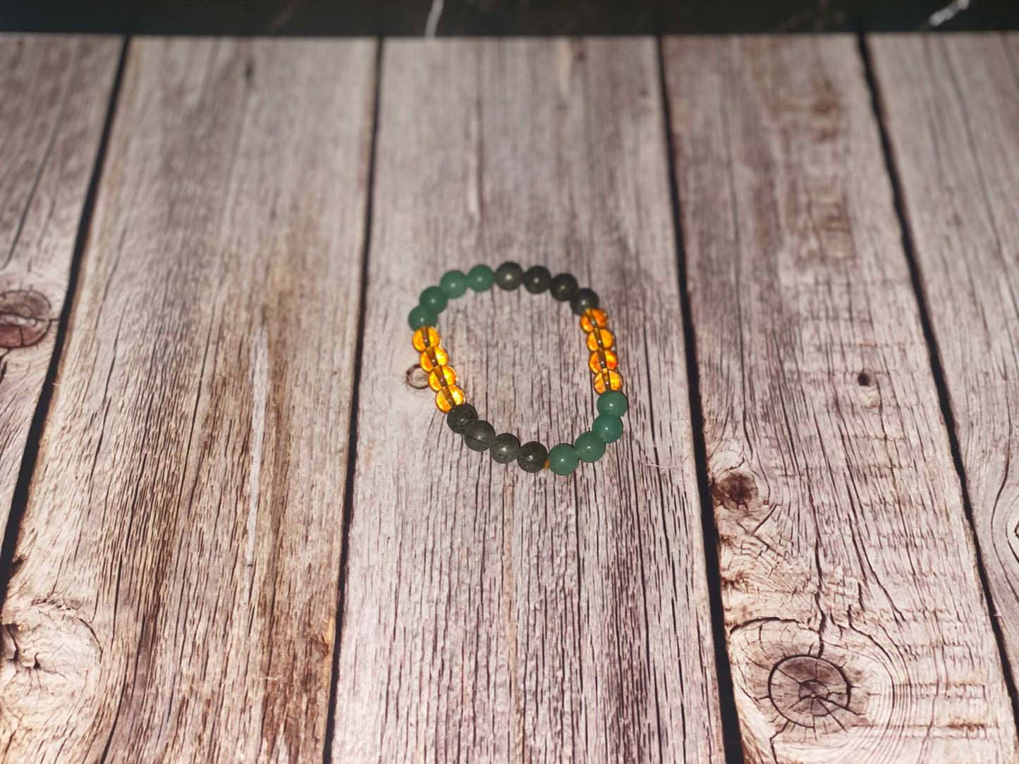 Citrine/Green Aventurine/Pyrite Bracelet