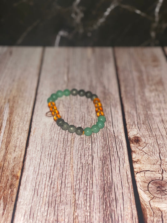 Citrine/Green Aventurine/Pyrite Bracelet