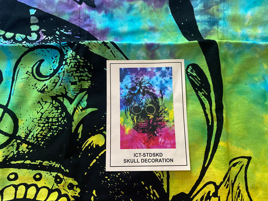 Tye Dye Skull Tapestry